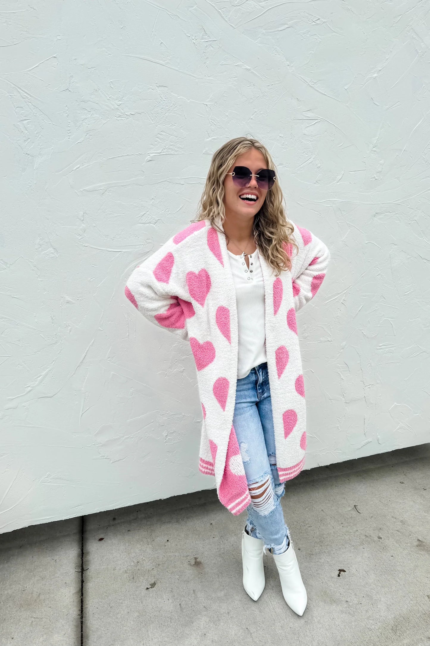 Heart Reversible Cloud Cardigan Sweater