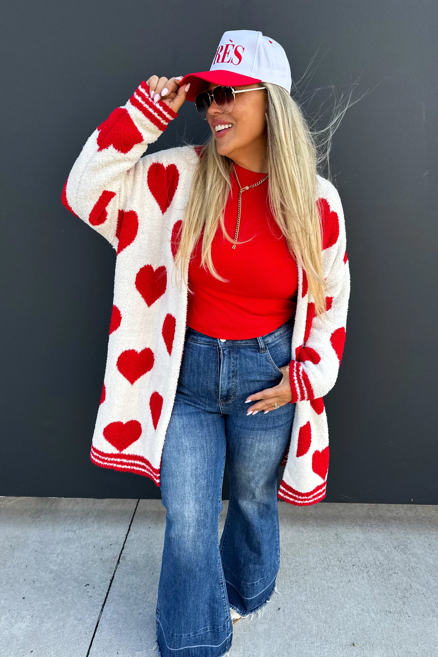 Heart Reversible Cloud Cardigan Sweater