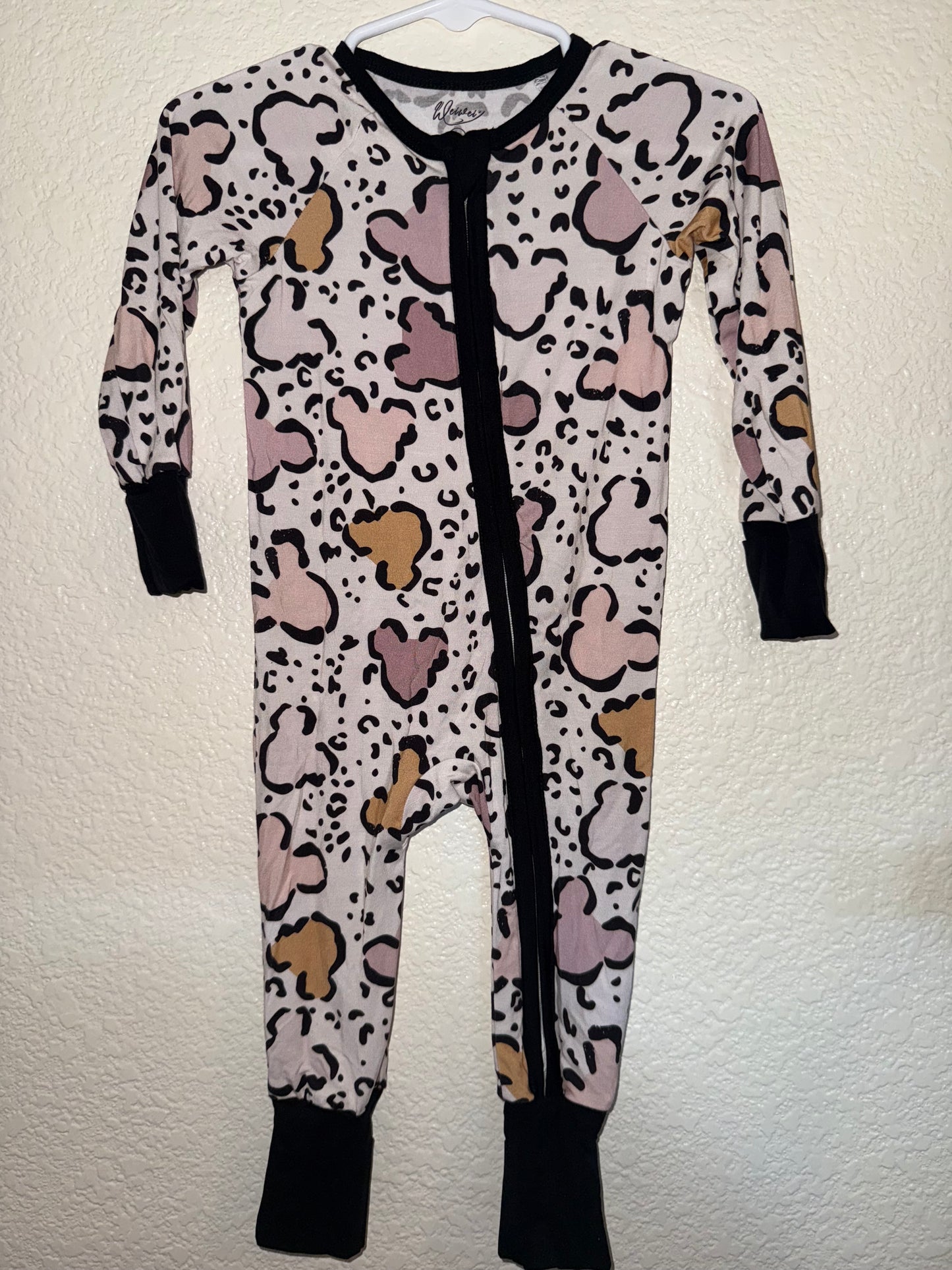 3-6mo leopard mouse bamboo sleeper