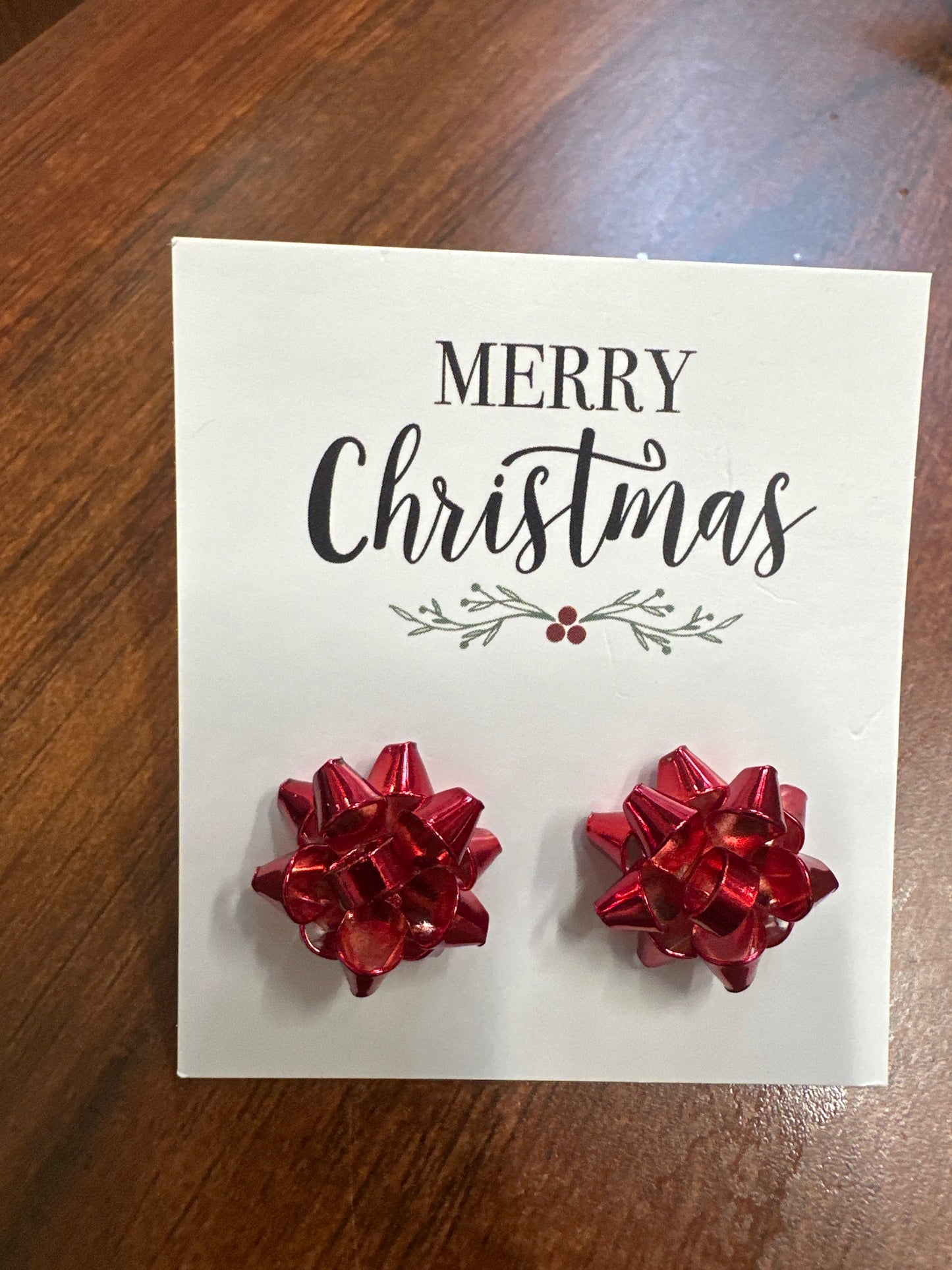 Christmas Gift Bow Earrings