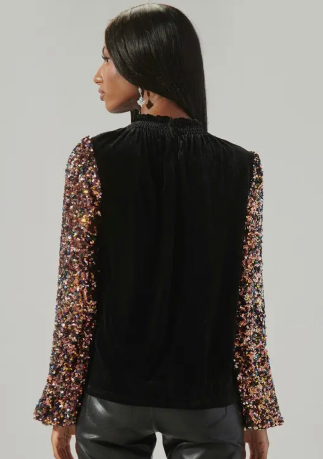 Velvet Mock Neck Top