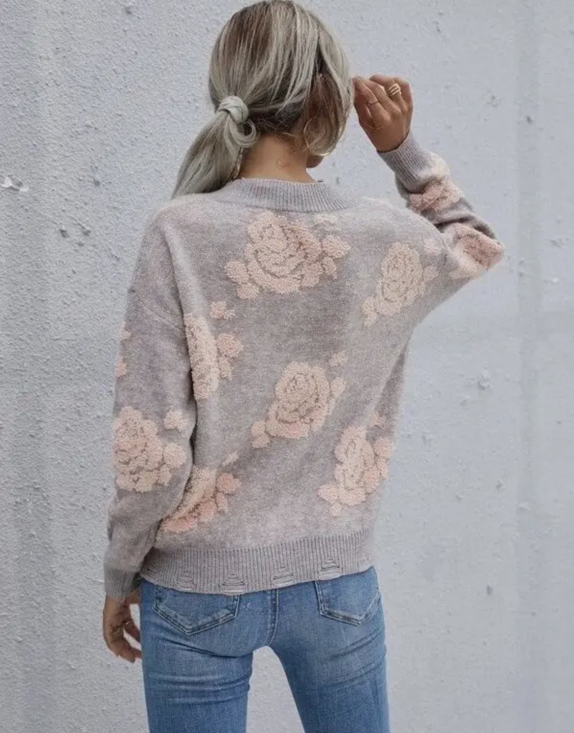 Rose V-Neck Sweater