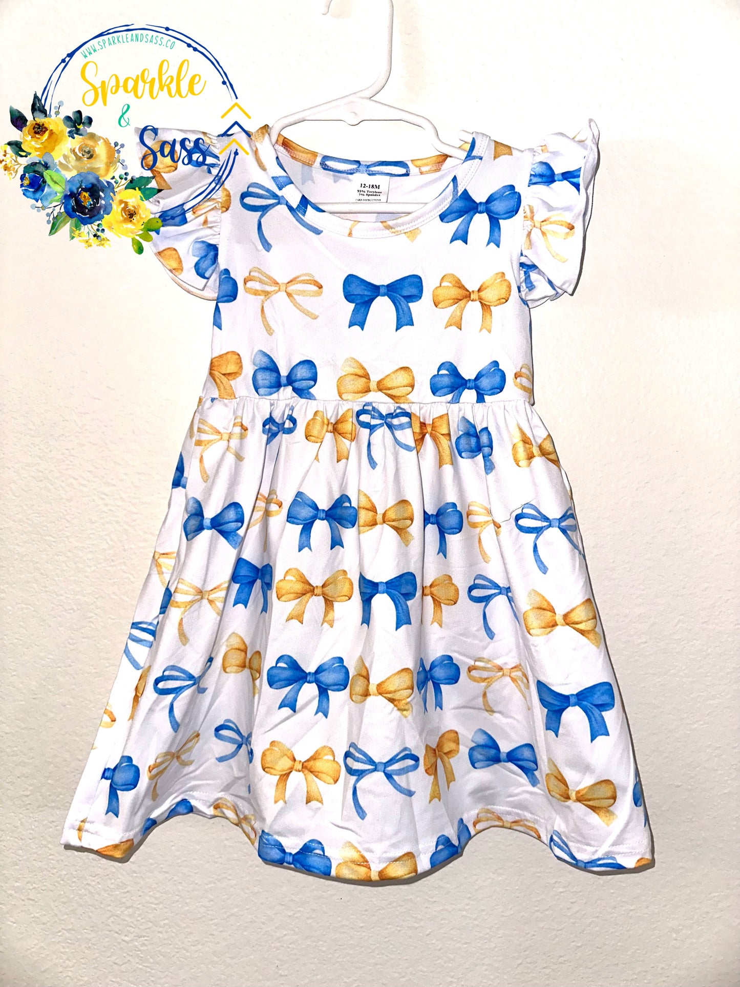 Blue & Yellow Bow Dress