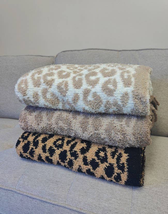 Leopard Ultra Soft 50"x60" Throw Blanket: Beige