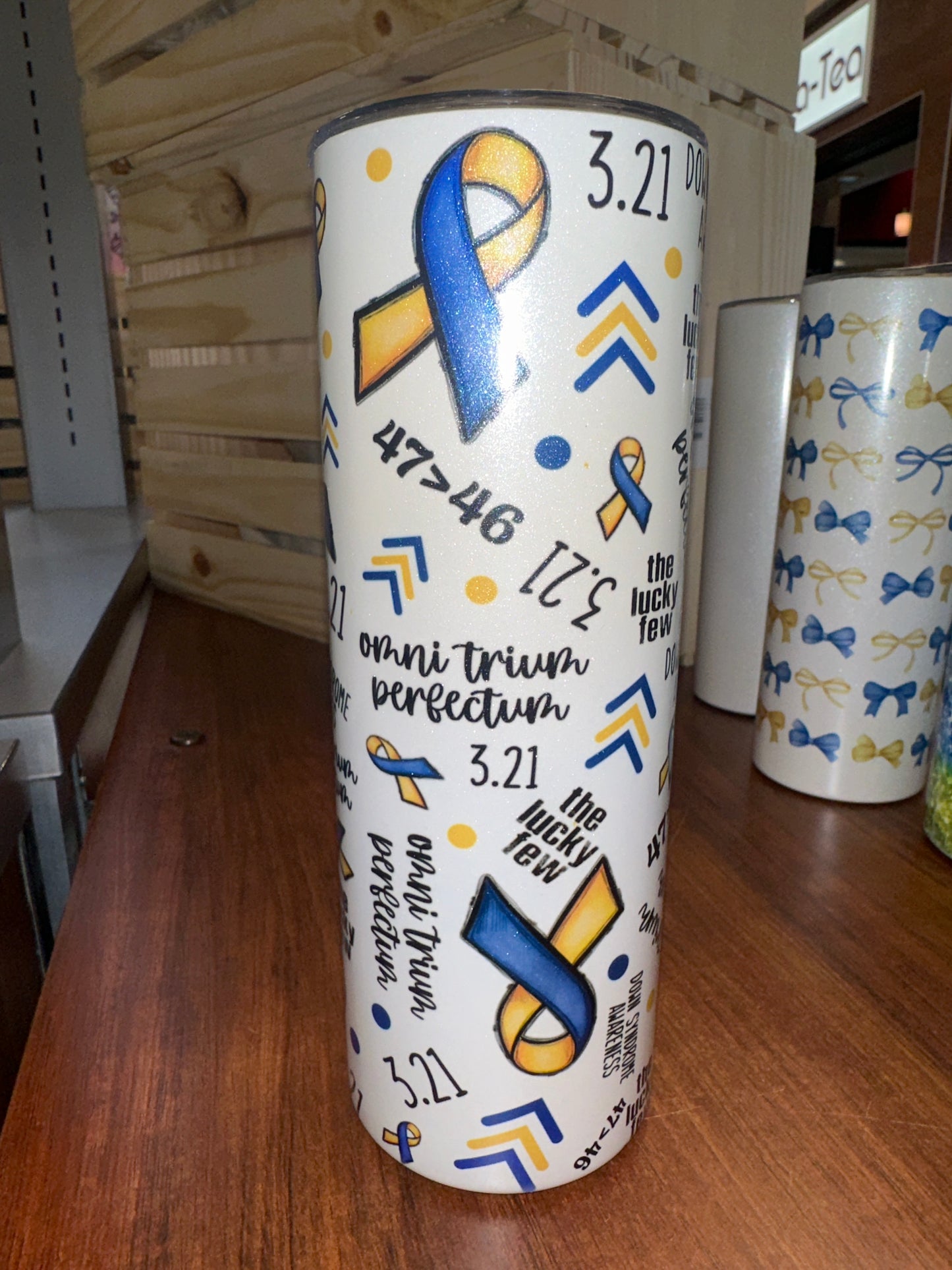 Down Syndrome Montage Shimmer Tumbler