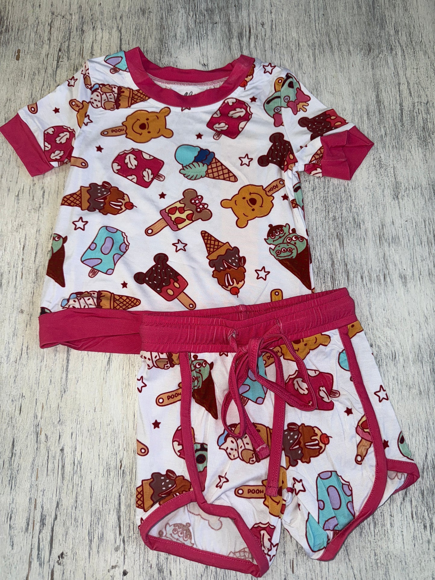 Ice cream character friends Bamboo 2 piece set