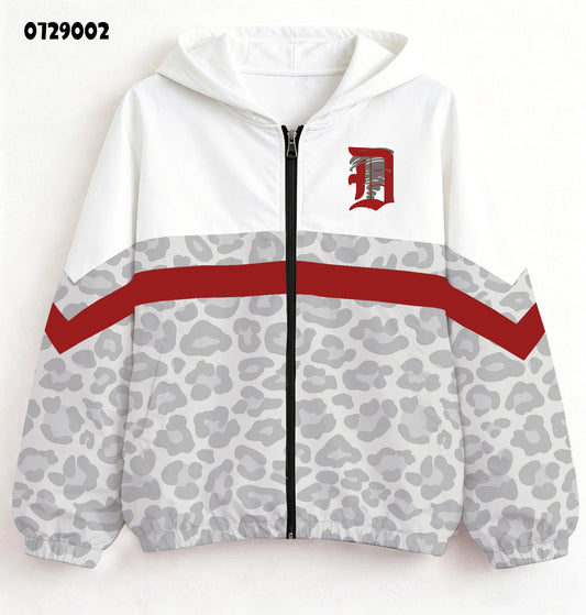 Dover Tornadoes Gray Leopard Full Zip Jacket-Ships Oct 1