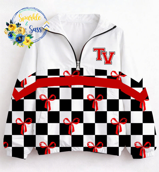 Tusky Valley Trojans Checkered Bows Jacket-Ships Nov 5