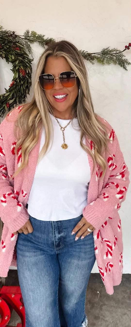 Candy Cane Christmas Cloud Cardigan