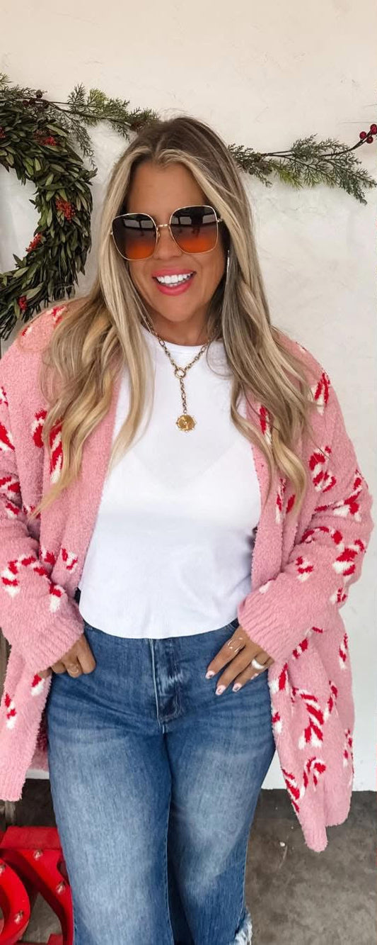 Candy Cane Christmas Cloud Cardigan