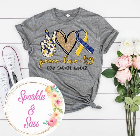Peace Love T21 Graphic Tee