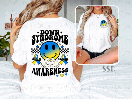 Retro Down Syndrome Awareness Graphic Tee Sweatshirt