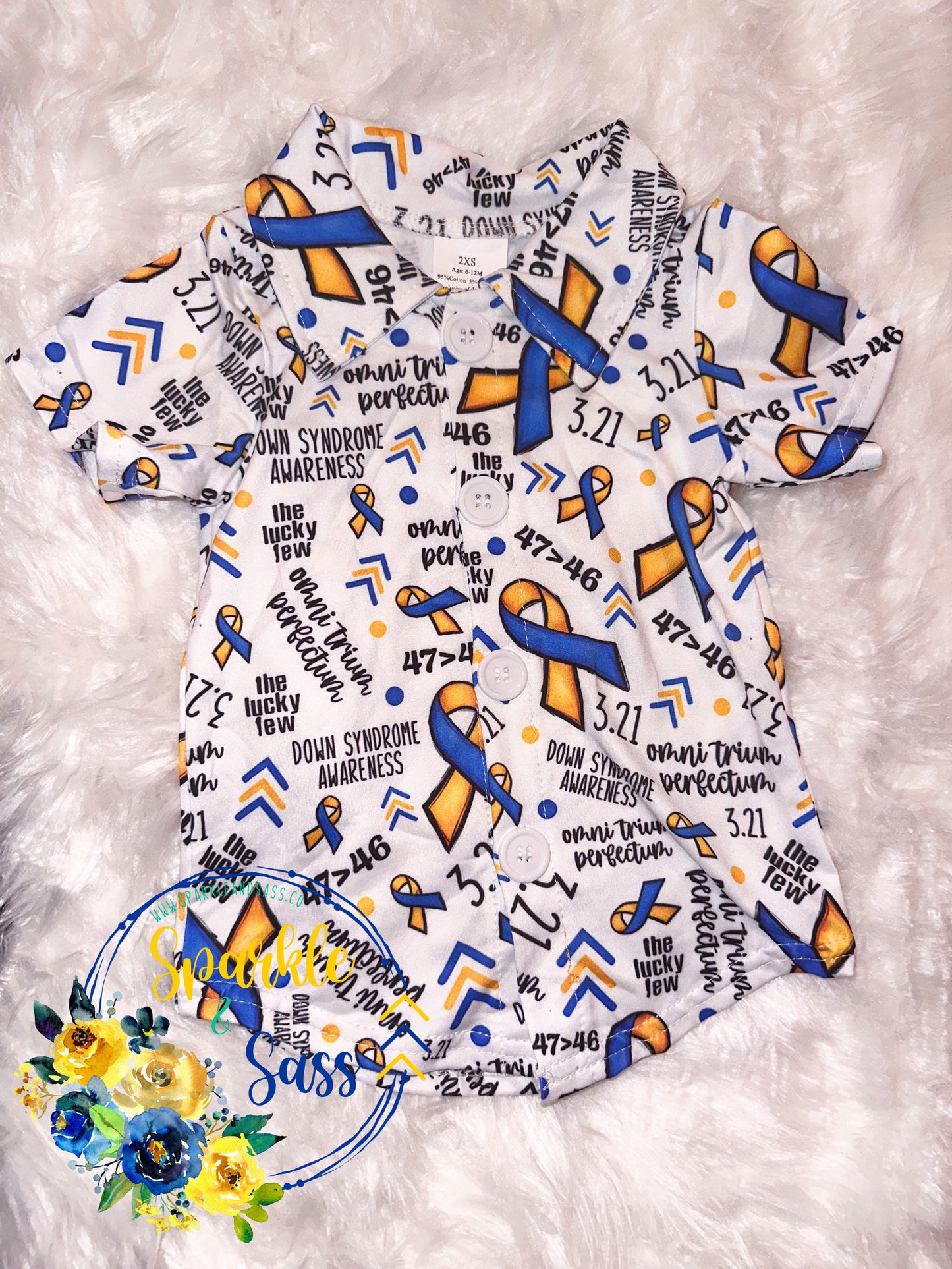 Youth Down Syndrome Montage Button Up