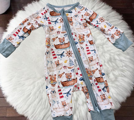 Coastal Bears One Piece Bamboo Sleeper