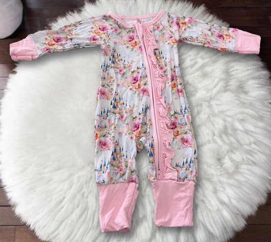 Floral Castle Ruffle One Piece Bamboo Sleeper