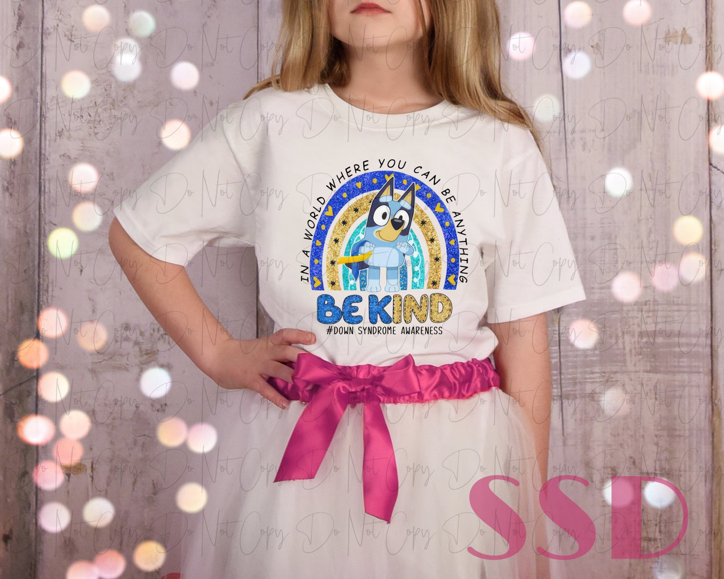 Blue Dog Be Kind Down Syndrome Graphic Tee Sweatshirt