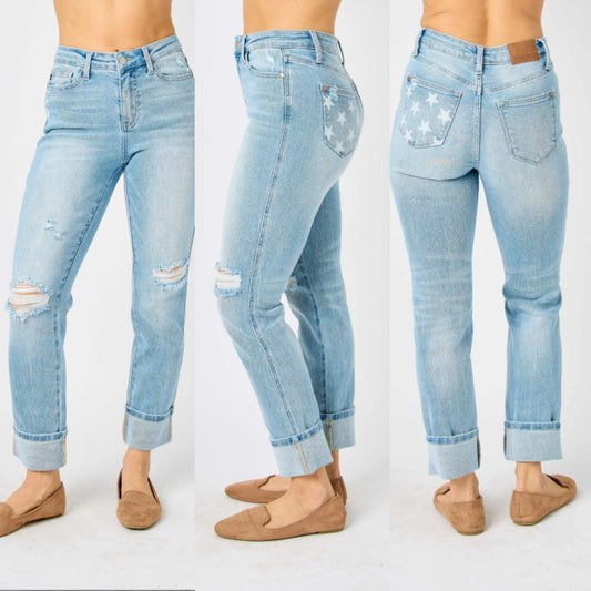 Judy Blue Americana Boyfriend Jeans